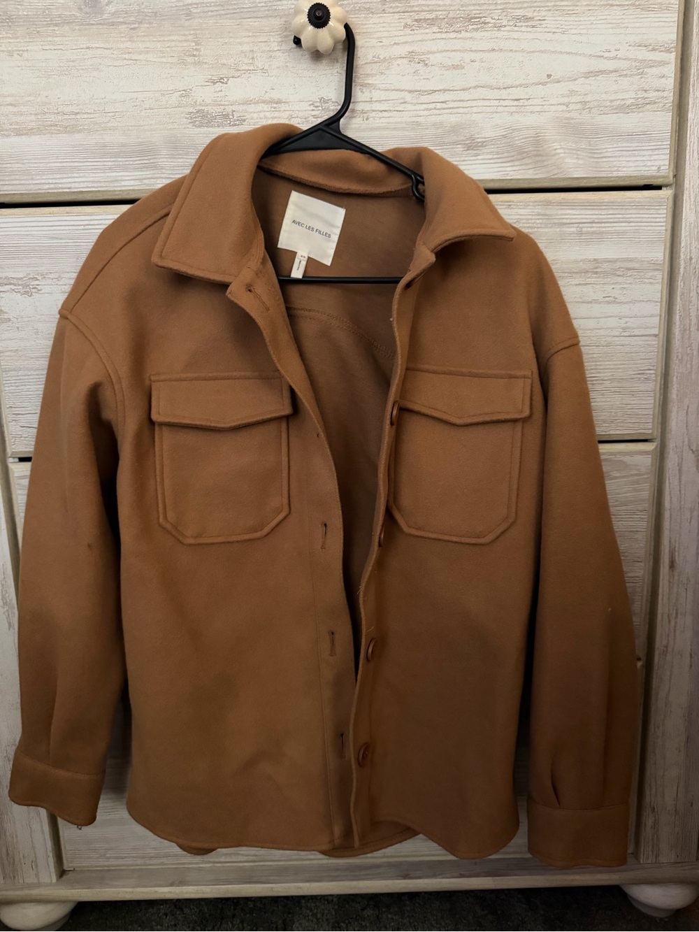 Women’s Camel Button-Front Jacket